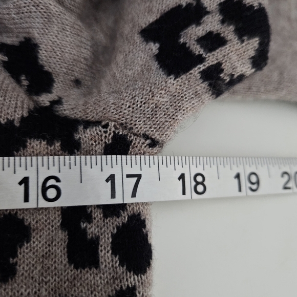 CYNTHIA ROWLEY Wool Sweater Dress  Leopard‎ Brown Black Sz Medium Acadamia - Picture 7 of 9